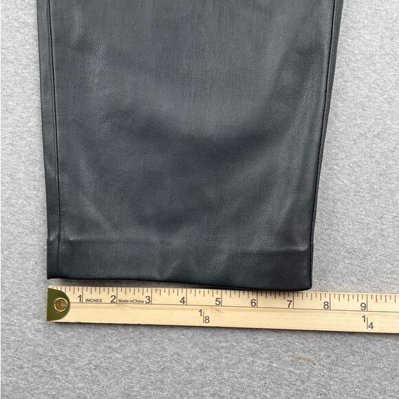 MANGO Womens Faux Leather Pants Large Black Tapered Leg Drawstring Waist Pull On - Picture 15 of 16